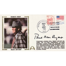 Paul Bear Bryant signed cachet envelope JSA authenticated Paul Bear Bryant signed cachet envelope JSA authenticated